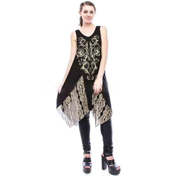 Gothic Punk Stone Studded Tank Top / Tunic Dress - Picture 8 of 8